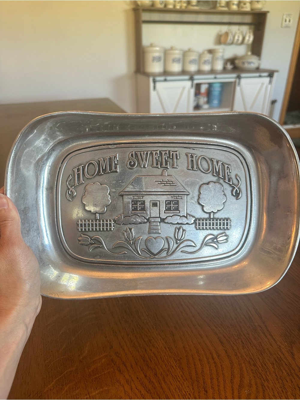 Wilton Armetale 'Home Sweet Home' Embossed Metal Dish - Silver